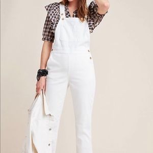 NEW Anthropologie White Denim Overall